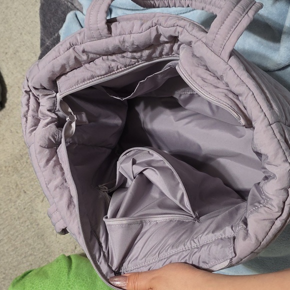 Pink Women's Puffer Tote Bag- Purple - Picture 8 of 9